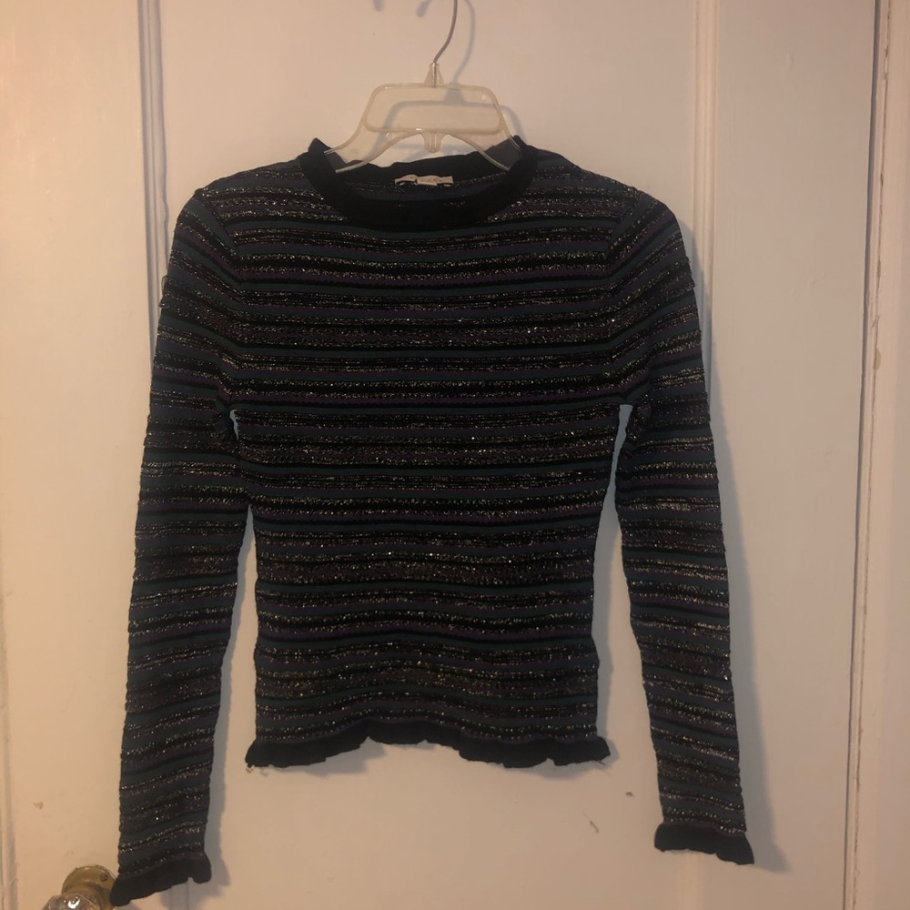 TopShop Women’s sparkly striped blouse/ sweater